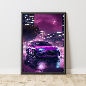 Póster de Audi RS5, impresión de Audi RS5, arte de pared de Audi, póster de coche deportivo, impresión de coche deportivo, arte de pared de coche deportivo, arte de pared de deportes de motor