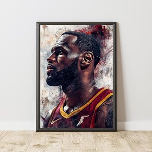 LeBron James Poster, LeBron James Print, Basketball Poster, Basketball Print, Basketball Wall Art, NBA Wall Art, NBA Poster, NBA Print