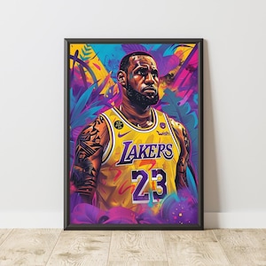 LeBron James Poster, LeBron James Print, Basketball Poster, Basketball Print, Basketball Wall Art, NBA Wall Art, NBA Poster, NBA Print
