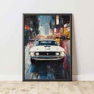 Ford Mustang Poster, Ford Mustang Print, Ford Mustang Wall Art, Vintage Ford Mustang, Vintage Car Poster, Classic Car Wall Art