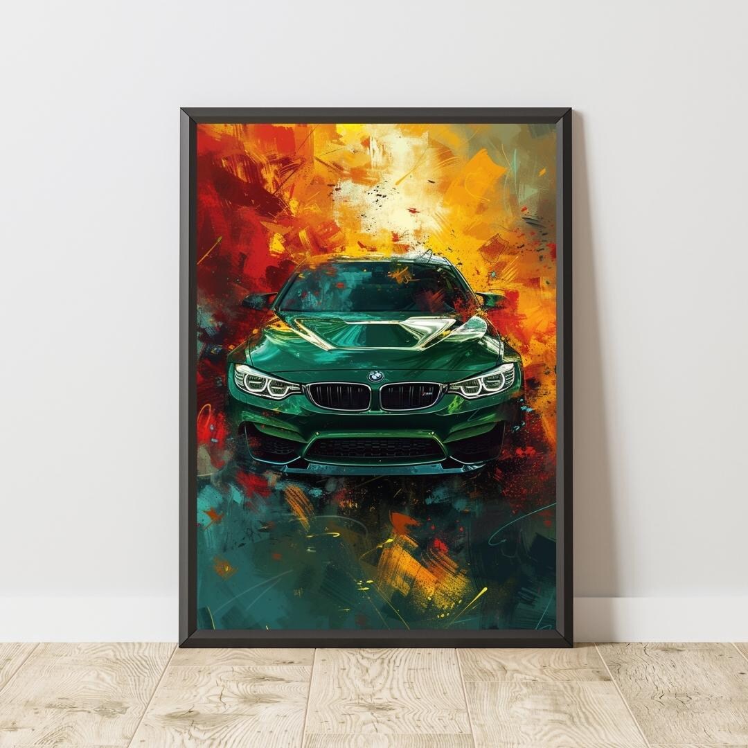 BMW M4 Poster, BMW M4 Print, BMW Wall Art, Race Car Poster, Race Car ...
