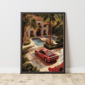 Ferrari F40 Poster, Vintage Ferrari Print, Vintage Ferrari Wall Art, Ferrari Poster, Vintage Car Poster, Vintage Ferrari Poster