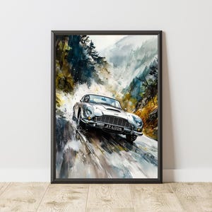 Aston Martin DB5 Poster, Aston Martin Print, Aston Martin Wall Art, Vintage Aston Martin, Classic Car Wall Art, Vintage Sports Car