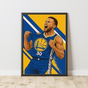Stephen Curry Poster, Stephen Curry Print, Stephen Curry Wall Art, Basketball Poster, Basketball Print, NBA Wall Art, NBA Poster, NBA Print