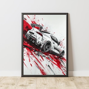 Póster de Toyota Supra, Impresión de Toyota Supra, Arte mural de Toyota Supra, Póster de coche deportivo, Impresión de coche deportivo, Póster de coche clásico