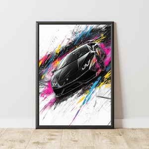 Lamborghini Huracan Poster, Lamborghini Poster, Lamborghini Print, Lamborghini Wall Art, Sports Car Poster, Sports Car Wall Art