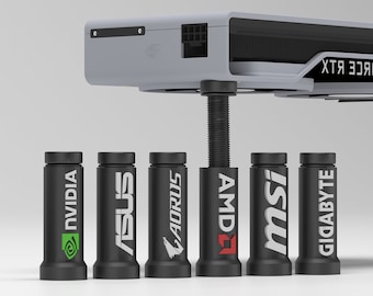 Adjustable Anti-Sag GPU Bracket: Black/White Oval Series, Personalized