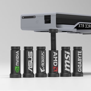 Anti-Sag Grafik-GPU-Halterung - Black/White Oval Series - Grafik-GPU-Halterung - Grafik-Rückplatte - größenverstellbar - (personalisiert)