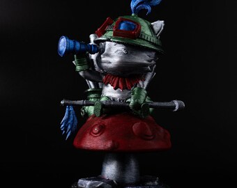 Teemo Figurine: League of Legends 3D Printed Metallic Acrylic Paint