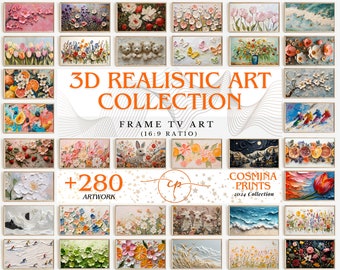 3D Frame TV Art Set of +280 Bundle | Mega Collection | Relief Oil Painting | Samsung Frame Tv Art | DIGITAL DOWNLOAD