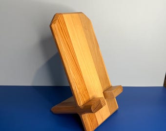 Handcrafted Multi-wood Phone Holder for a Clutter-Free Desk, Wooden Phone Stand