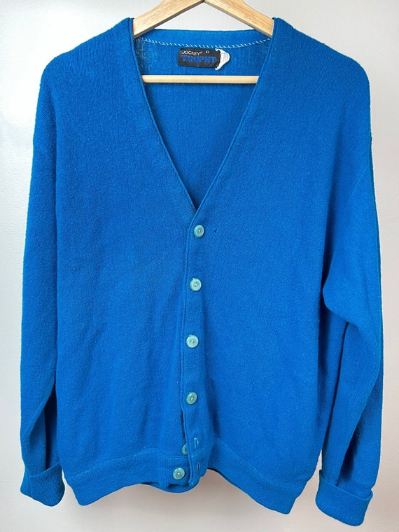 Vintage 90’s 80's Vibrant Blue Cardigan | Retro Co