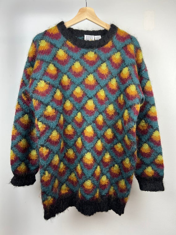 Vintage 90’s 80's Wool pattern Sweater | Vintage … - image 2