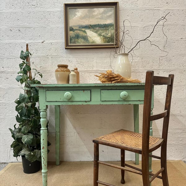stunning time worn antique kitchen scullery table