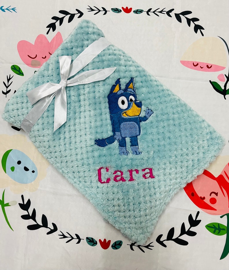 Bluey Disney Personalised Embroidered Baby Blanket Etsy