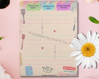 Fridge Chaos™ – Funny Fridge Inventory Sheet for Leftovers & Grocery Gaps