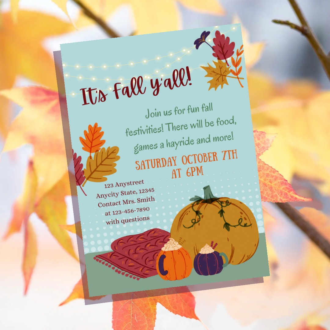 Etsy Fall Invitations Its Fall Yall Invitation - Etsy