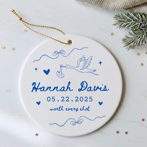 Personalized IVF Journey Ornament, Cute Custom Name Baby&#39;s First Christmas Keepsake, Pregnancy Stocking Stuffer, Memorial Gift for IVF Mama