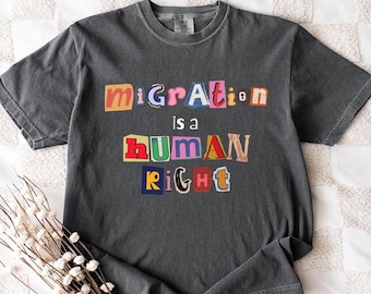 Trendy Immigrant Rights Shirt, Magazine Letters Social Justice T-shirt, Retro Cultural Protest Tee, Minnesota Activist Gift, Comfort Colors®