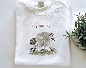 Jimothy the Racoon Shirt, Trendy Seattle Meme T-Shirt, Vintage Round King Top, Cottagecore Animal Apparel, Weirdcore Comfort Colors® Tee