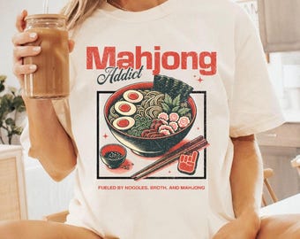 Comfort Colors® Mahjong Shirt, Summer Mahjong Player T-Shirt, Trendy Gift for Mah Jong Player, Funny Mahj Host Tee, Girls Game Night Apparel