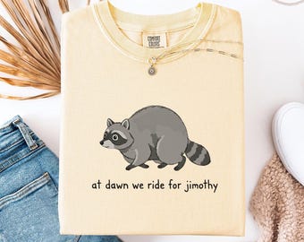Jimothy the Racoon Shirt, Trendy Seattle Meme T-Shirt, Vintage Round King Top, Cottagecore Animal Apparel, Weirdcore Comfort Colors® Tee