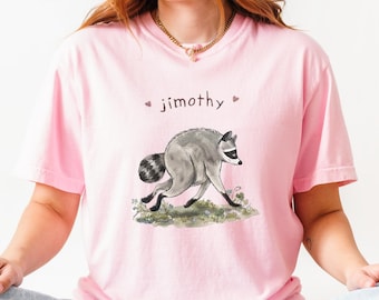 Trendy Jimothy Racoon Shirt, Viral Seattle Meme T-Shirt, Cute Round King Tee, Feral Legend Top, Cottagecore Animal Apparel, Comfort Colors®