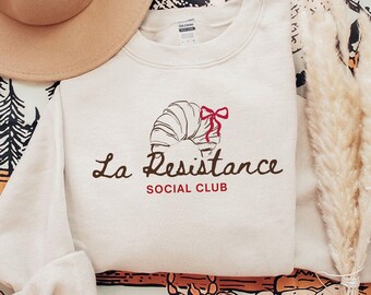 Coquette La Resistance Sweatshirt, Feminist Political Protest Crewneck, Social Justice Pullover, Trendy Subtle Democrat Women's Long Sleeve