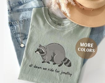 Jimothy the Racoon Shirt, Trendy Seattle Meme T-Shirt, Vintage Round King Top, Cottagecore Animal Apparel, Weirdcore Comfort Colors® Tee