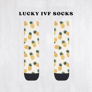 Lucky IVF Transfer Socks, Infertility Journey, Transfer Day Motivation Care Package, Retro Pineapple IUI Inspiration Gift, TTC Mom Present