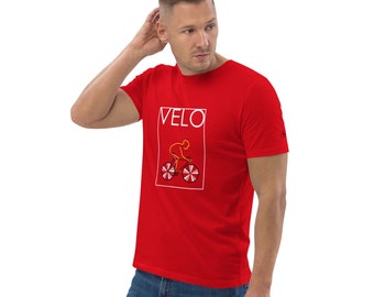 Bicycle Graphic Organic Cotton Vegan friendly T-shirt, Velo design perfect for Cycling Enthusiast