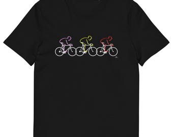 Grand Tours Cycling T-Shirt – Giro, Tour & Vuelta Inspired Design | Organic Cotton | Eco-Friendly Gift for Cyclists