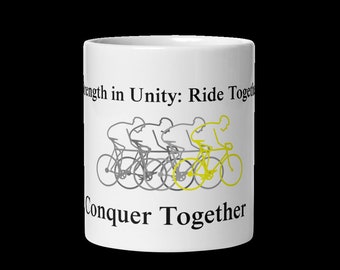 Bicycle lovers mug, Peloton Graphic mug, cycling mug, Gift for cyclist, mug with bike