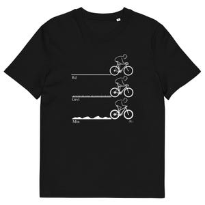 Mountain Gravel Road Organic Tshirt, Sustainable Biking fashion Tee, Vegan Cycling gift