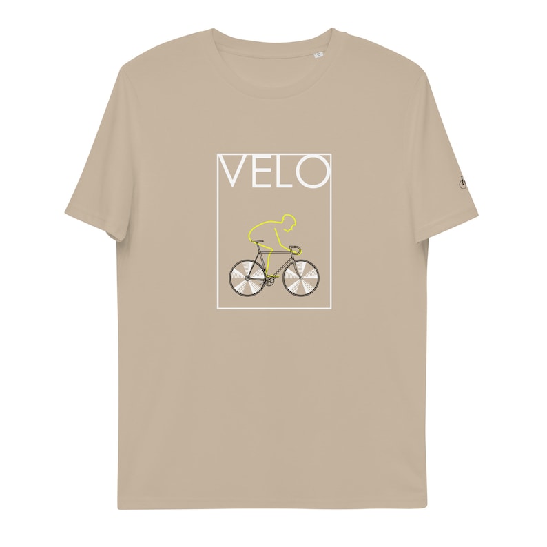 Eco Conscious Bicycle T-shirt for Men, Road Bike Inspired Vegan friendly Tee, Organic Cotton Apparel Cyclist present