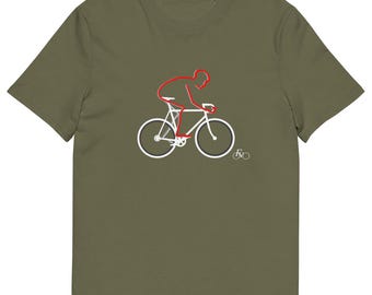 La Vuelta inspired Graphic T-Shirt for Bicycle Lovers, Sustainable Fashion Organic Vegan certified Eco-Friendly, fathers day Cycling Gift