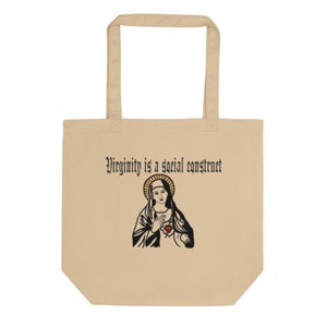 Virginity is a social construct, tote bag, y2k, streetwear, feminist, Eco Tote Bag
