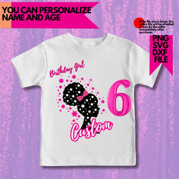 Birthday Girl Sublimation PNG, Afro Barbi Birthday Girl Sublimation File, Shirt Sublimation Design, Digital Download, Birthday Design