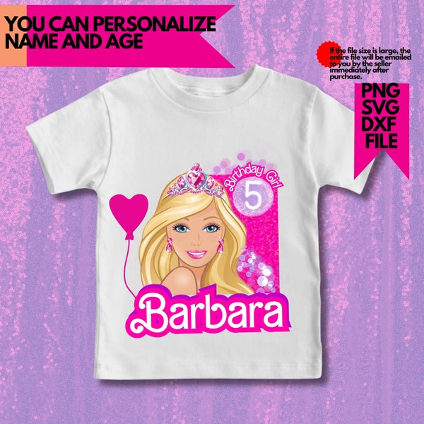 5st doll Barbi Shirt Birthday Png ,Birthday Girl Shirt, Birthday Party , Barbi Birthday svg, Girl birthday Shirt, barbi Birthday Tshirts