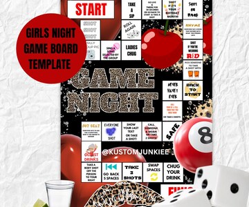 Girl Night Pink & Cheetah Print Game Board