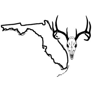 Florida Big Game Hunting Decal Gator Adesivo Decalcomania da caccia coda bianca per finestrino del camion