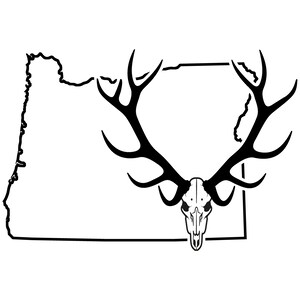 Oregon Big Game Hunting Decal Mule Deer Elk Pronghorn Hunting Sticker