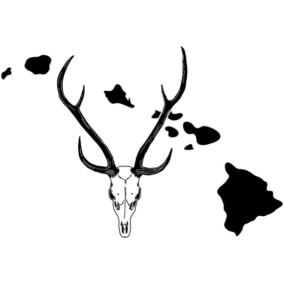 Hawaii Big Hunting Decal for Cooler, Truck Window, Gun Case - Axis