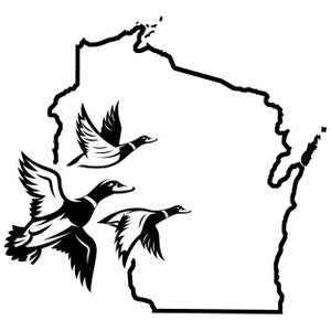 Wisconsin Waterfowl Decal For Truck Window Duck Sticker Goose Hunting Sticker