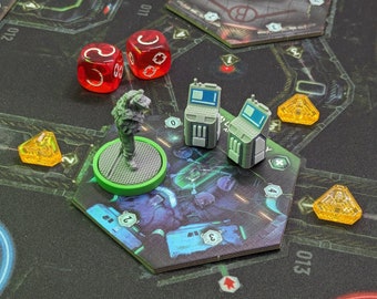 Sci-Fi Board Game Computer Terminal Set compatible with Nemesis - Fully Colored and Base Game, Lockdown & Retaliation Compatible