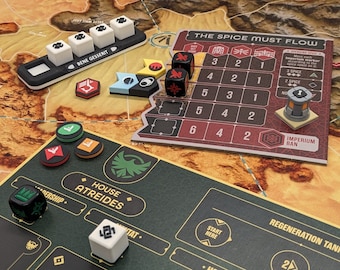 Dune: War for Arrakis - Deluxe Tokens with Bene Gesserit Set, Stackable Prescience, Imperium & Supremacy Trackers, and Spice Silo