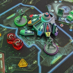 Sci-Fi Board Game Hibernatorium - Fully Colored and compatible with Nemesis with Individual Interchangeable Cryo-Chambers for all Characters