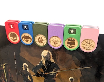 Rastreadores de iniciativa de clase y monstruos de mesa de madera para juegos de mesa como Dungeons and Dragons o Pathfinder