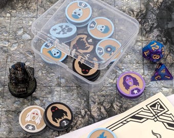 Magnetic Ghosts and Incorporeal Creatures Token Set for Fantasy Tabletop Games like D&D or Pathfinder with Storage Box and free One-Shot