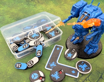 Terran-Themed Faction Set with Tokens, Influence Markers, Chain Ruler, and Tracker Dials compatible with StarCraft The Miniature Game (TMG)